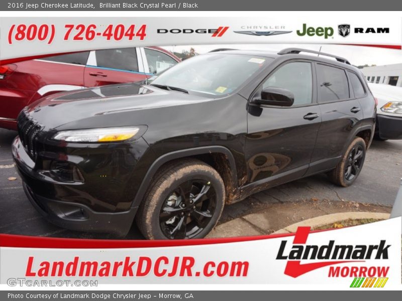 Brilliant Black Crystal Pearl / Black 2016 Jeep Cherokee Latitude