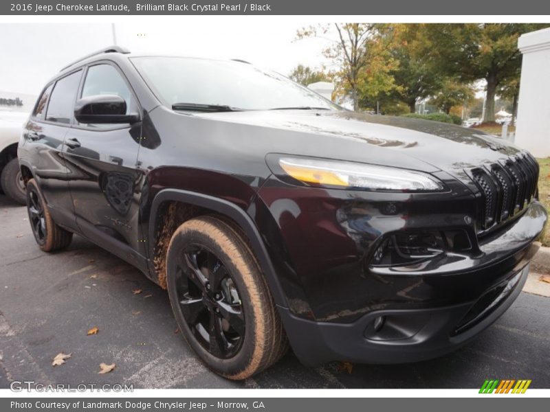 Brilliant Black Crystal Pearl / Black 2016 Jeep Cherokee Latitude