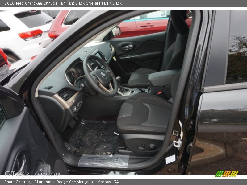 Brilliant Black Crystal Pearl / Black 2016 Jeep Cherokee Latitude