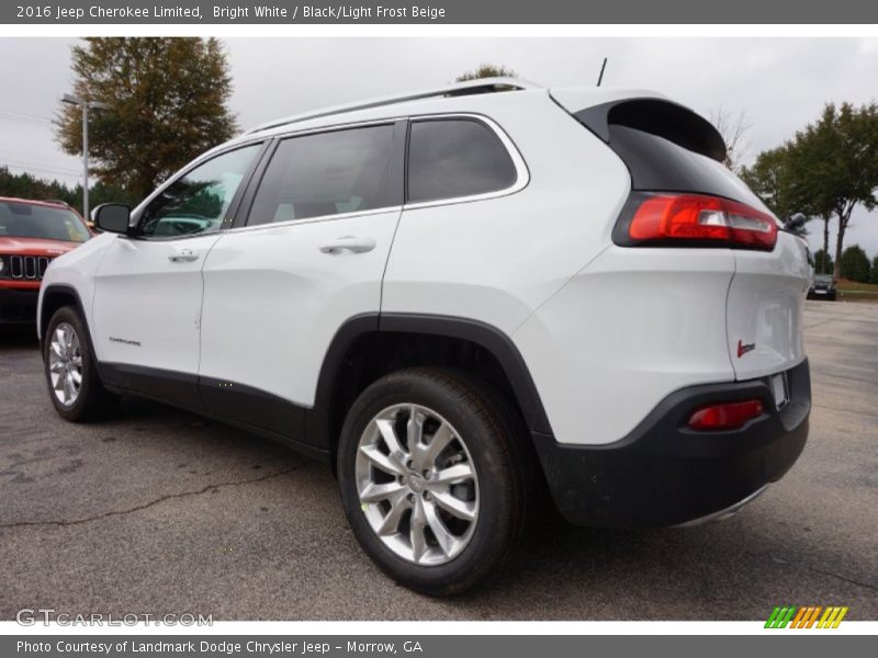 Bright White / Black/Light Frost Beige 2016 Jeep Cherokee Limited