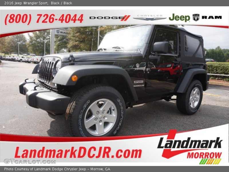 Black / Black 2016 Jeep Wrangler Sport