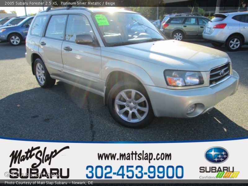 Platinum Silver Metallic / Beige 2005 Subaru Forester 2.5 XS