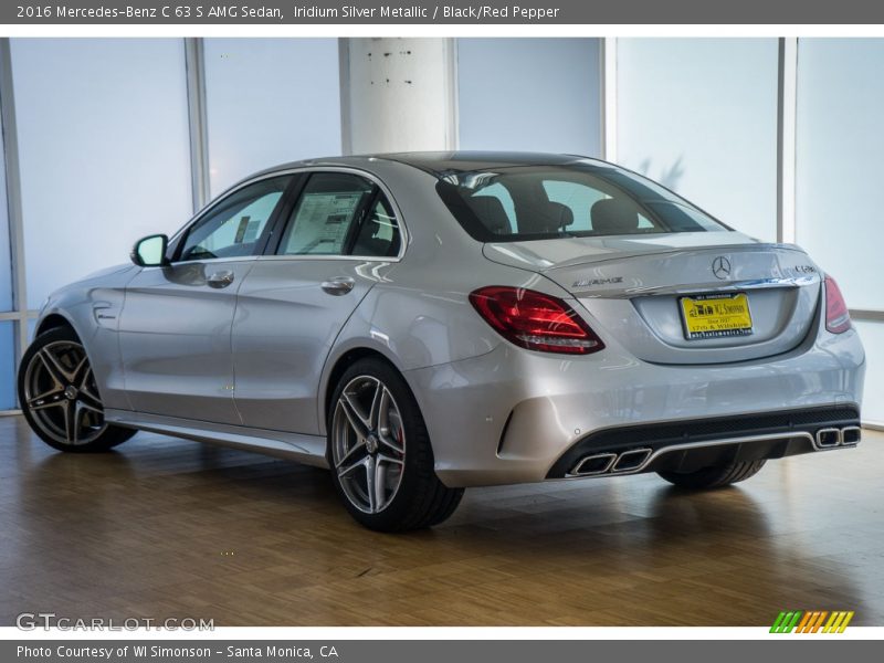 Iridium Silver Metallic / Black/Red Pepper 2016 Mercedes-Benz C 63 S AMG Sedan