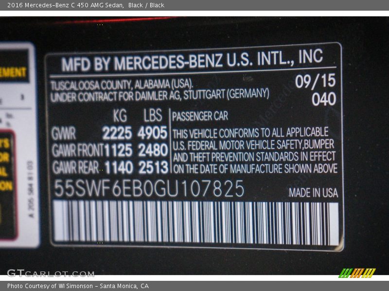Black / Black 2016 Mercedes-Benz C 450 AMG Sedan
