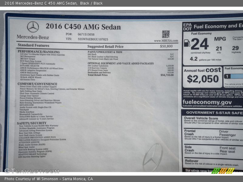 Black / Black 2016 Mercedes-Benz C 450 AMG Sedan