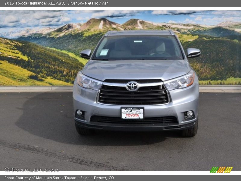 Silver Sky Metallic / Ash 2015 Toyota Highlander XLE AWD
