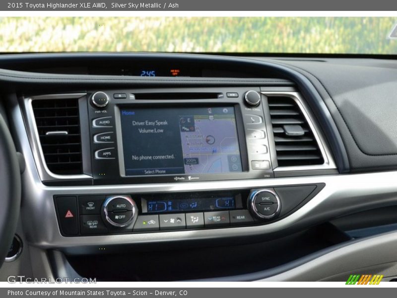 Silver Sky Metallic / Ash 2015 Toyota Highlander XLE AWD