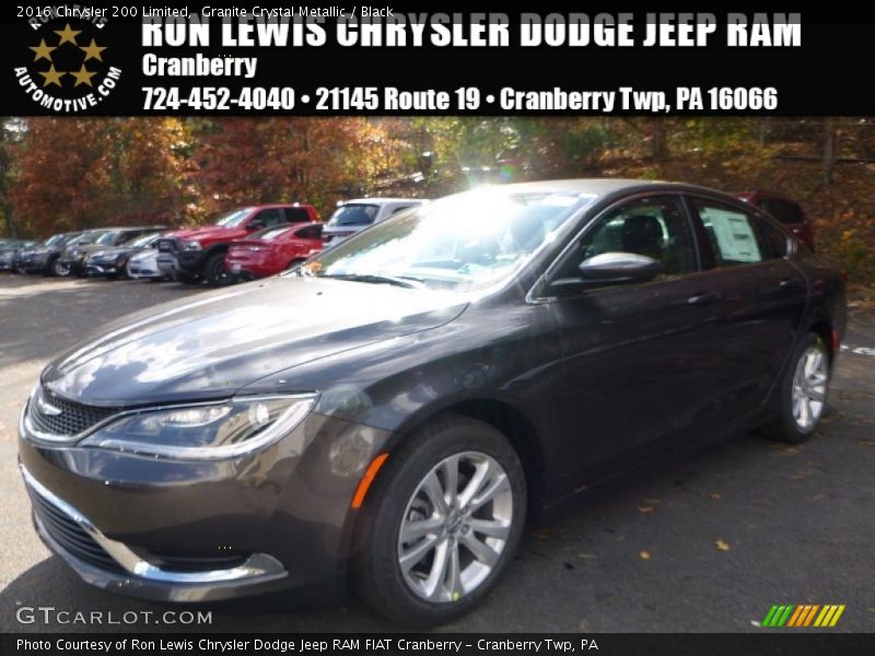 Granite Crystal Metallic / Black 2016 Chrysler 200 Limited