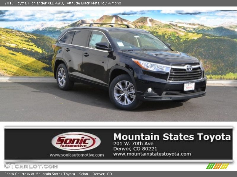 Attitude Black Metallic / Almond 2015 Toyota Highlander XLE AWD