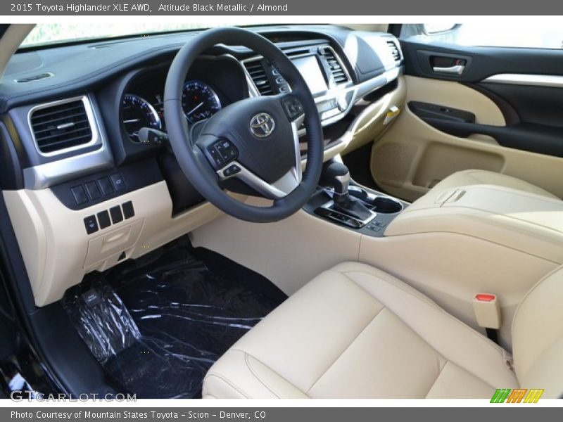Attitude Black Metallic / Almond 2015 Toyota Highlander XLE AWD