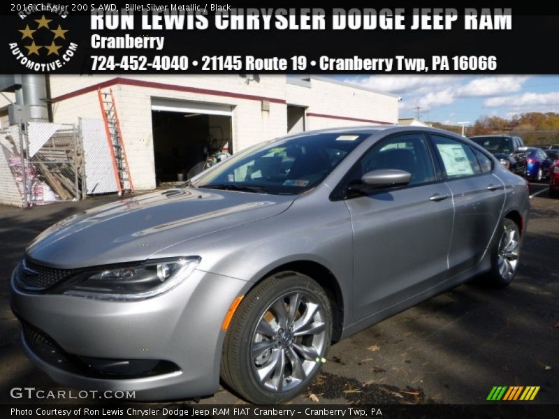 Billet Silver Metallic / Black 2016 Chrysler 200 S AWD