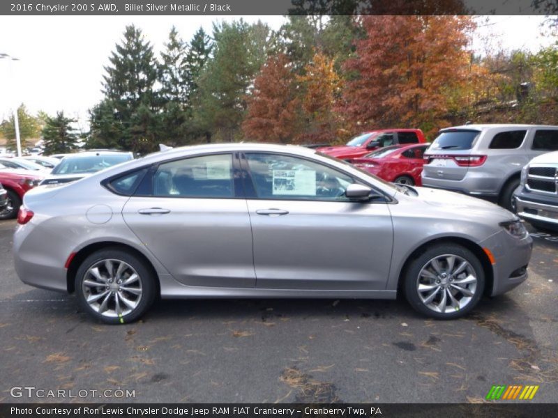 Billet Silver Metallic / Black 2016 Chrysler 200 S AWD