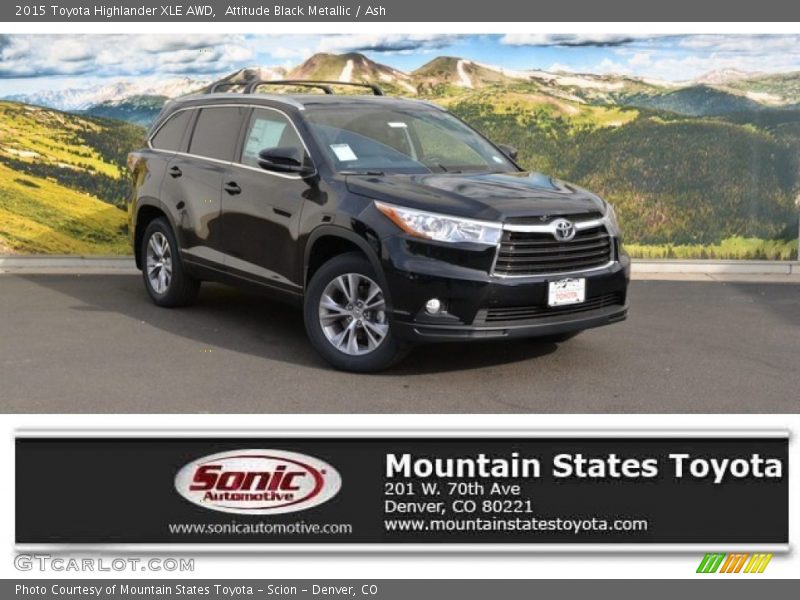 Attitude Black Metallic / Ash 2015 Toyota Highlander XLE AWD