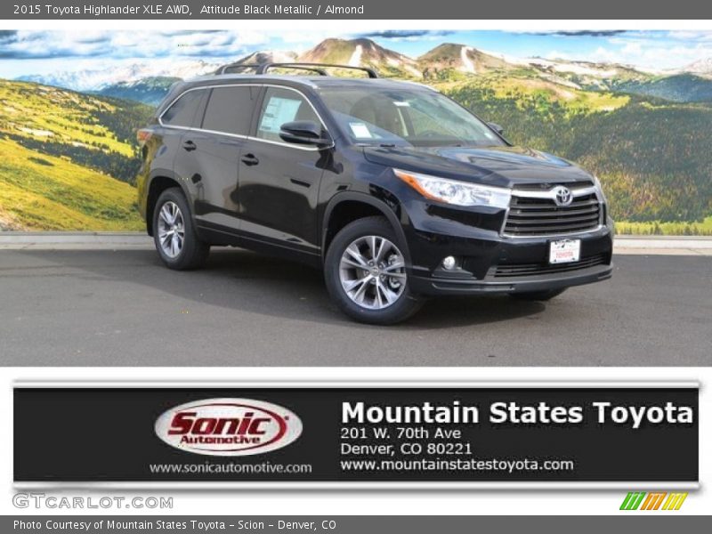 Attitude Black Metallic / Almond 2015 Toyota Highlander XLE AWD
