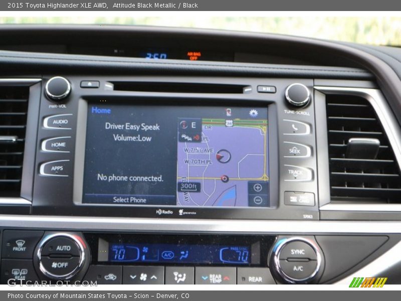 Attitude Black Metallic / Black 2015 Toyota Highlander XLE AWD