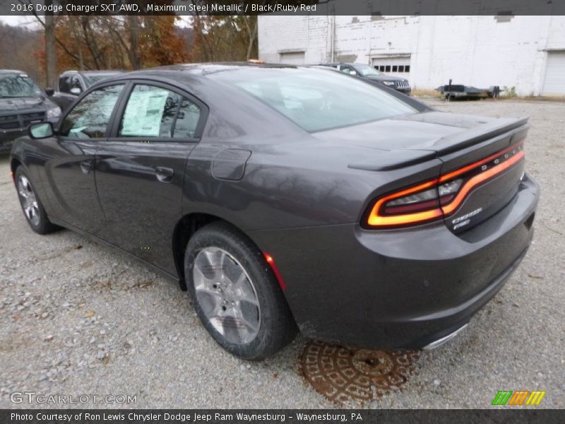 Maximum Steel Metallic / Black/Ruby Red 2016 Dodge Charger SXT AWD