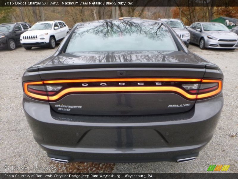 Maximum Steel Metallic / Black/Ruby Red 2016 Dodge Charger SXT AWD