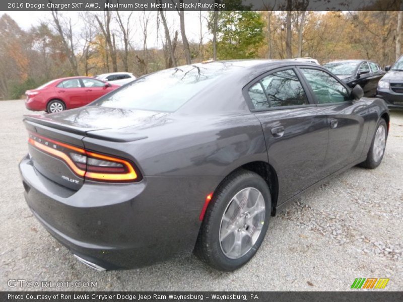 Maximum Steel Metallic / Black/Ruby Red 2016 Dodge Charger SXT AWD