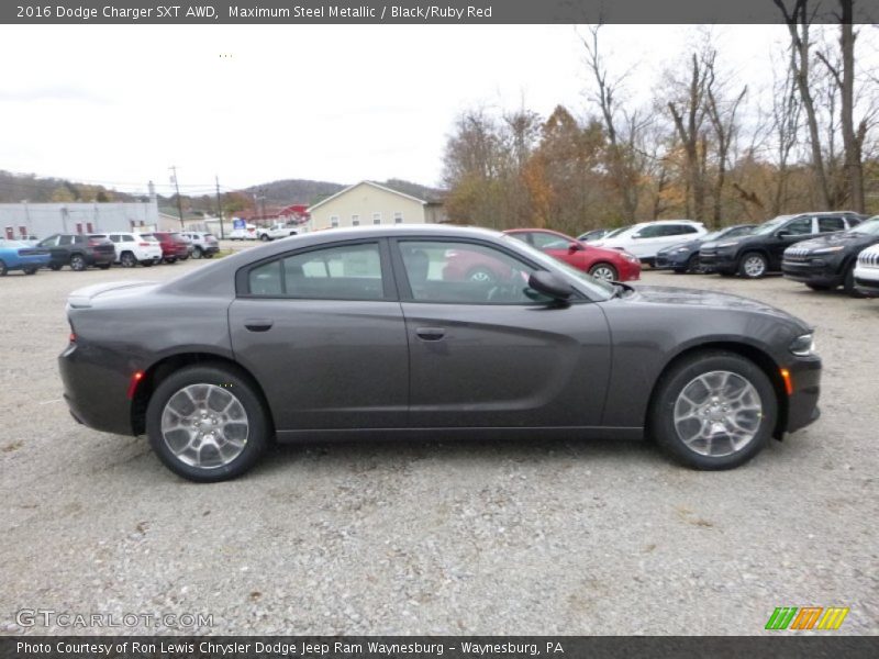 Maximum Steel Metallic / Black/Ruby Red 2016 Dodge Charger SXT AWD