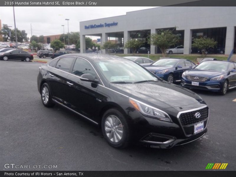 Eclipse Black / Gray 2016 Hyundai Sonata Hybrid SE
