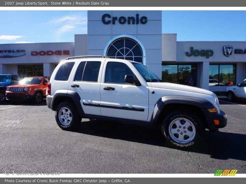 Stone White / Medium Slate Gray 2007 Jeep Liberty Sport