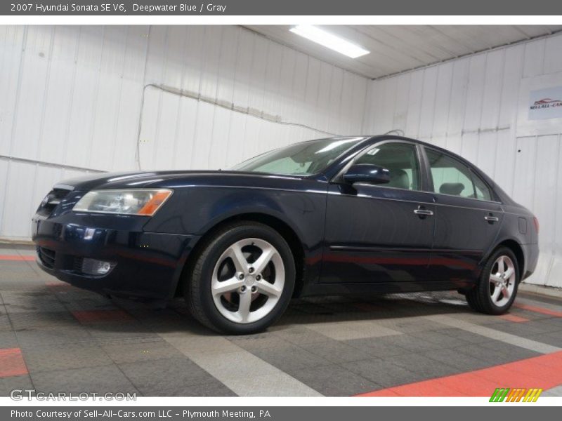 Deepwater Blue / Gray 2007 Hyundai Sonata SE V6