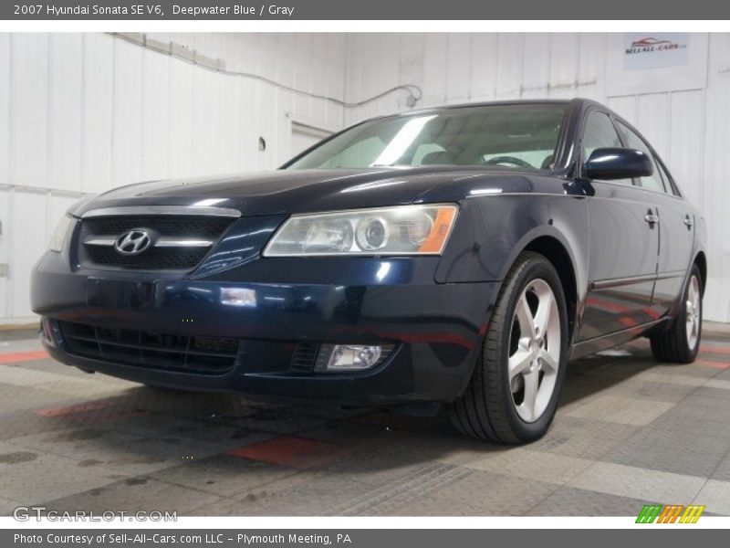 Deepwater Blue / Gray 2007 Hyundai Sonata SE V6