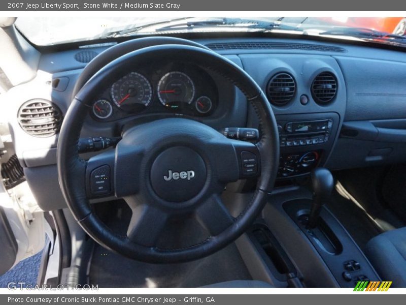 Stone White / Medium Slate Gray 2007 Jeep Liberty Sport
