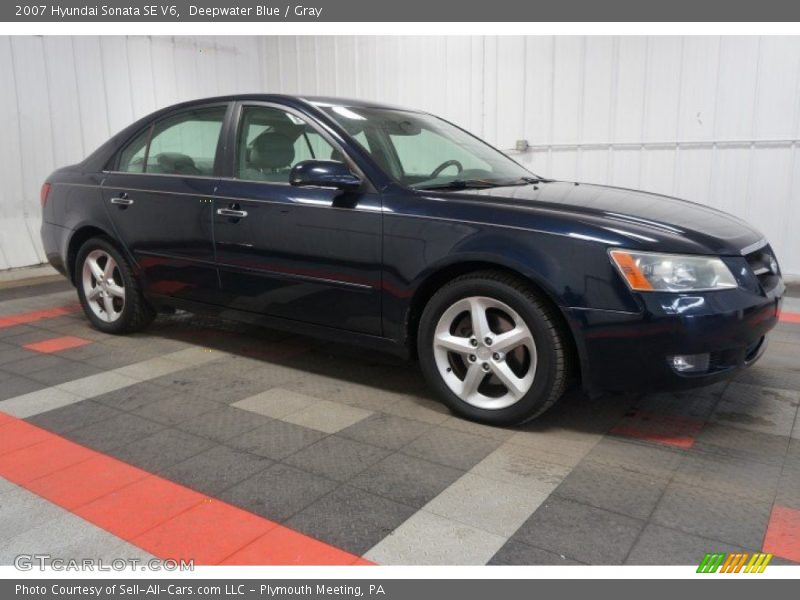 Deepwater Blue / Gray 2007 Hyundai Sonata SE V6