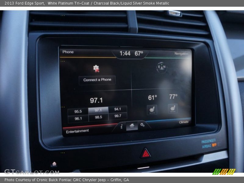 White Platinum Tri-Coat / Charcoal Black/Liquid Silver Smoke Metallic 2013 Ford Edge Sport
