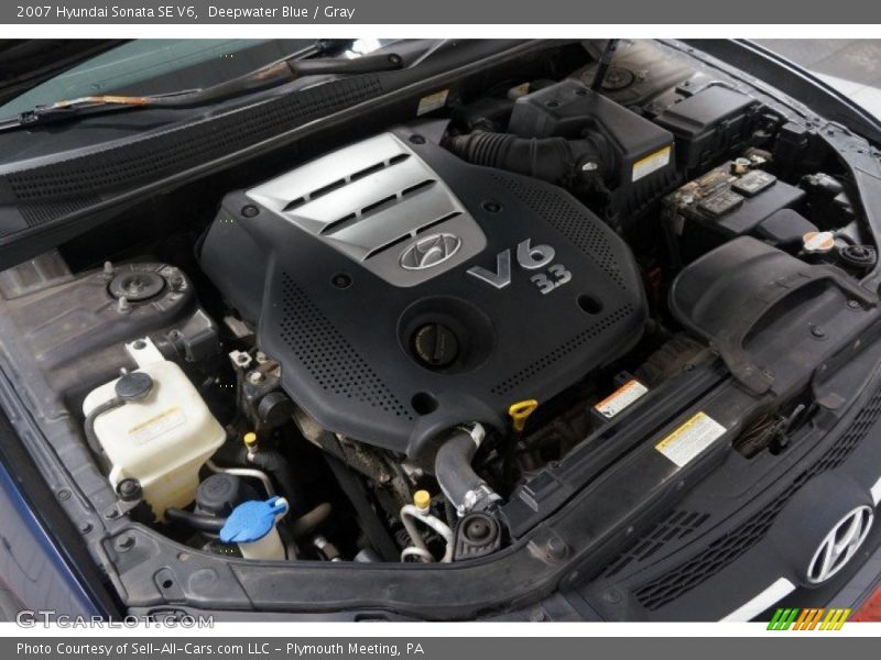 Deepwater Blue / Gray 2007 Hyundai Sonata SE V6