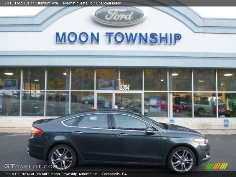 Magnetic Metallic / Charcoal Black 2015 Ford Fusion Titanium AWD