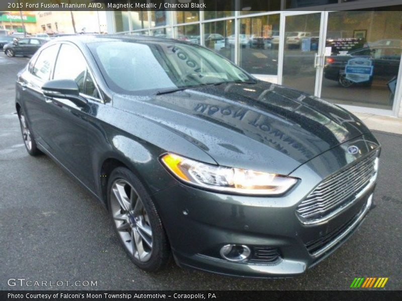 Magnetic Metallic / Charcoal Black 2015 Ford Fusion Titanium AWD