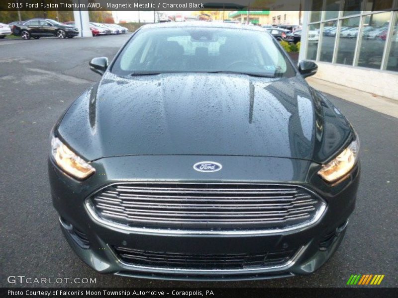 Magnetic Metallic / Charcoal Black 2015 Ford Fusion Titanium AWD