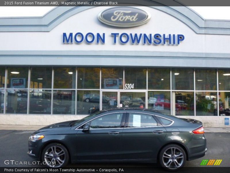 Magnetic Metallic / Charcoal Black 2015 Ford Fusion Titanium AWD