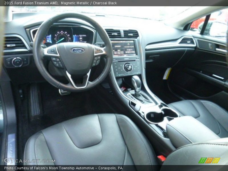 Magnetic Metallic / Charcoal Black 2015 Ford Fusion Titanium AWD