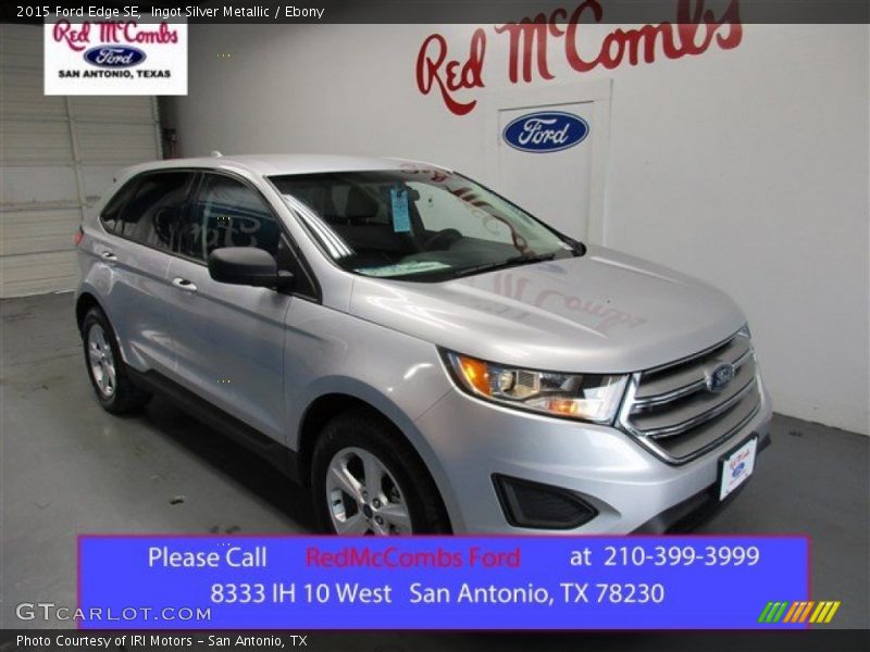 Ingot Silver Metallic / Ebony 2015 Ford Edge SE