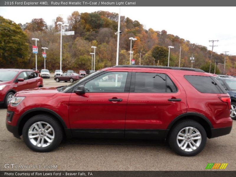 Ruby Red Metallic Tri-Coat / Medium Light Camel 2016 Ford Explorer 4WD
