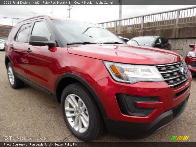Ruby Red Metallic Tri-Coat / Medium Light Camel 2016 Ford Explorer 4WD