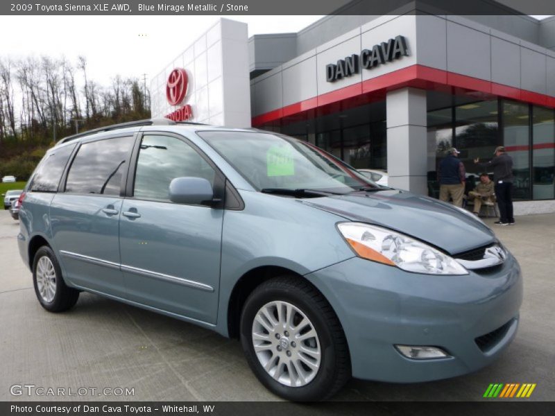 Blue Mirage Metallic / Stone 2009 Toyota Sienna XLE AWD