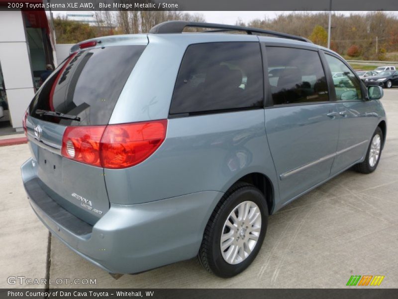 Blue Mirage Metallic / Stone 2009 Toyota Sienna XLE AWD