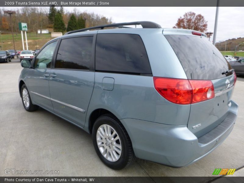 Blue Mirage Metallic / Stone 2009 Toyota Sienna XLE AWD