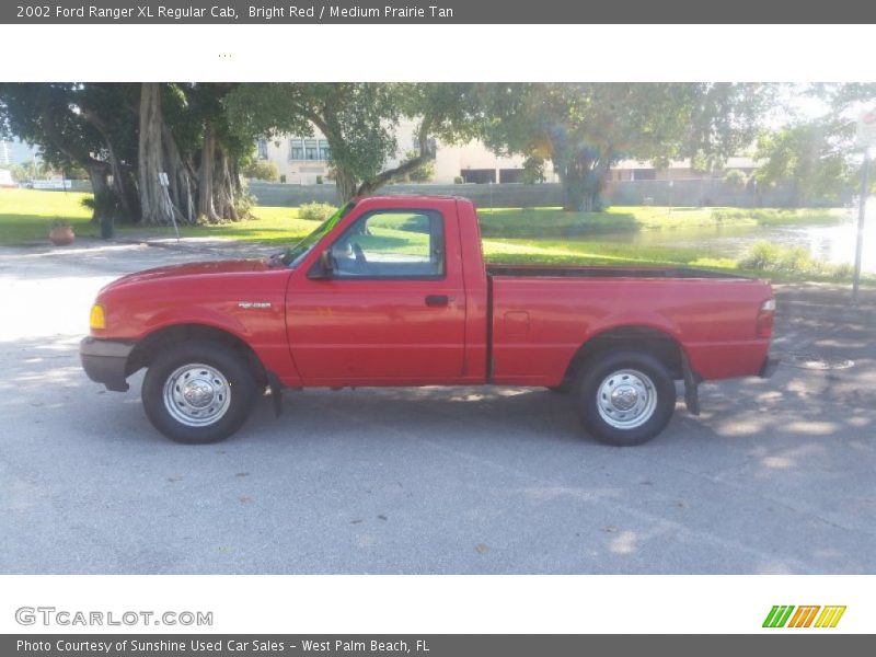 Bright Red / Medium Prairie Tan 2002 Ford Ranger XL Regular Cab