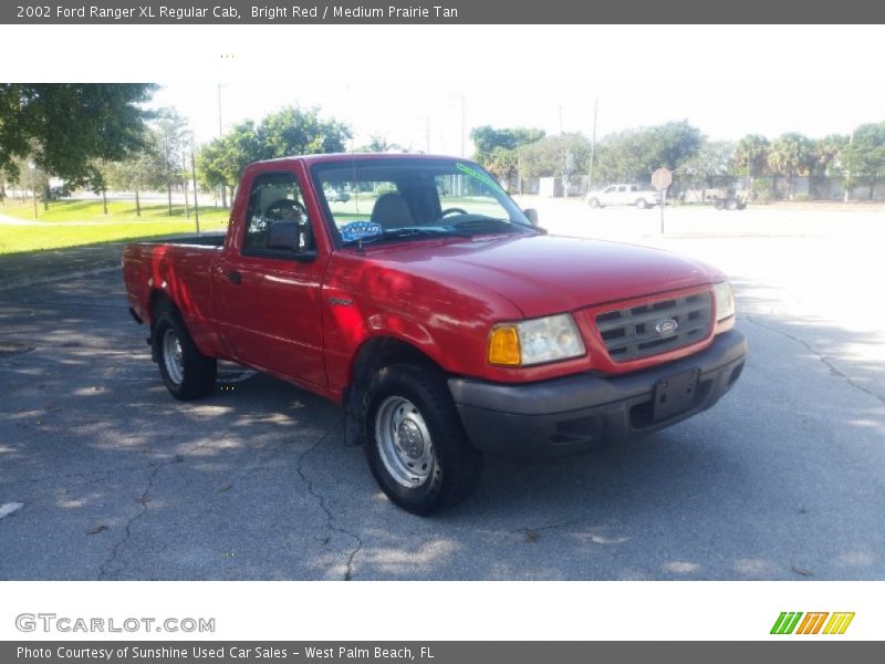 Bright Red / Medium Prairie Tan 2002 Ford Ranger XL Regular Cab