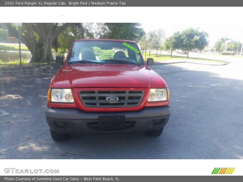 Bright Red / Medium Prairie Tan 2002 Ford Ranger XL Regular Cab