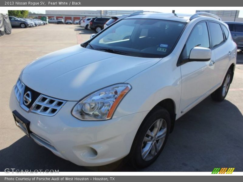 Pearl White / Black 2013 Nissan Rogue SV