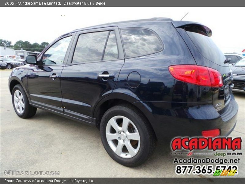 Deepwater Blue / Beige 2009 Hyundai Santa Fe Limited