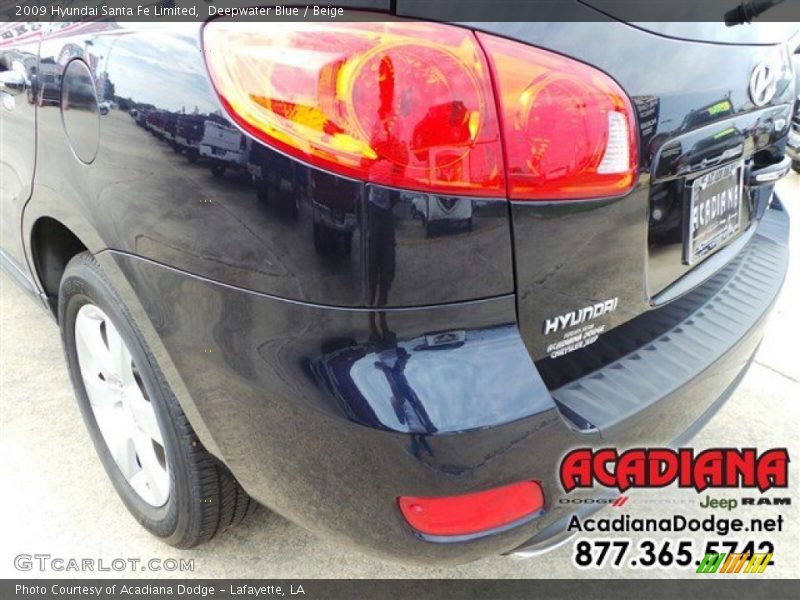 Deepwater Blue / Beige 2009 Hyundai Santa Fe Limited