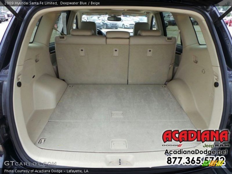 Deepwater Blue / Beige 2009 Hyundai Santa Fe Limited