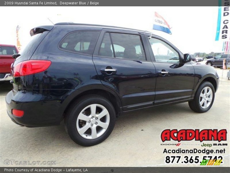 Deepwater Blue / Beige 2009 Hyundai Santa Fe Limited
